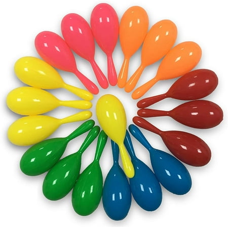 Guasslee Plastic Maracas Party Favors, Red, 24 Pieces