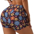 thumbnail image 2 of Vsdgher Leaves Flower print Workout Shorts for Women Seamless Soft Smooth Gym Yoga Scrunch Active Exercise Fitness Shorts, 2 of 8