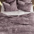 thumbnail image 3 of Juego de edredón RECYCO Luxury Velvet King Size, color morado con 2 fundas, 3 of 7