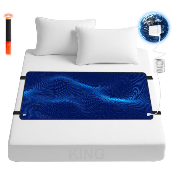 Z ZONAMA Grounding Mat for Bed,Energy Mat Grounding Pad for Sleeping, Relieve Stress,Improves Sleep,Anti-Static Mat,Anti-Slip Ground Mattress with 15 Feet
