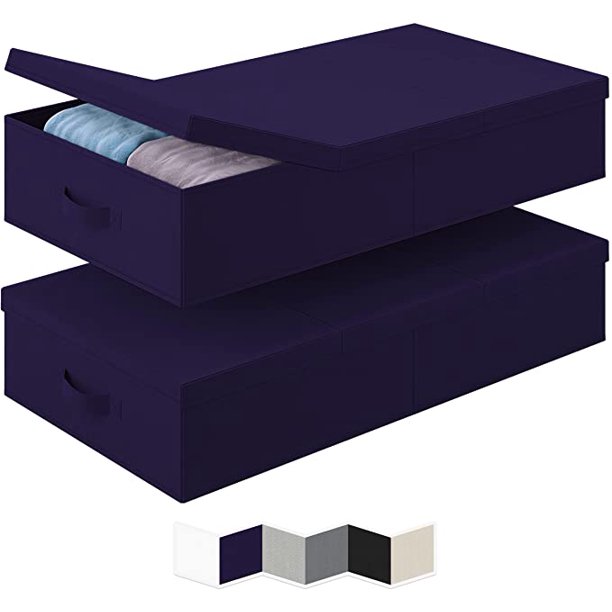 Under Bed Storage Bins With Lids [Set of 2] Constructed From Heavyduty