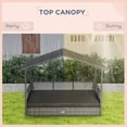 thumbnail image 5 of PawHut Outdoor Wicker Dog House with Canopy, Rattan Dog Bed with Soft Cushion Removable Cover for Medium and Large Dogs, Charcoal Gray, 5 of 9