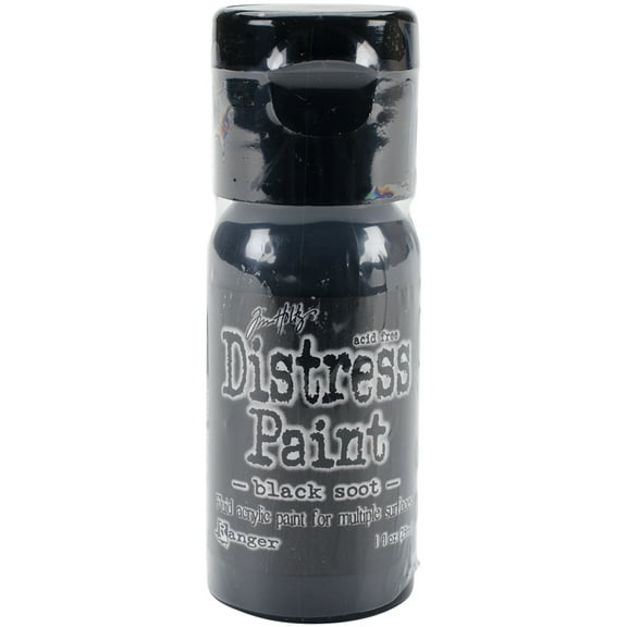 Tim Holtz Distress Paint Flip Top 1oz-Black Soot