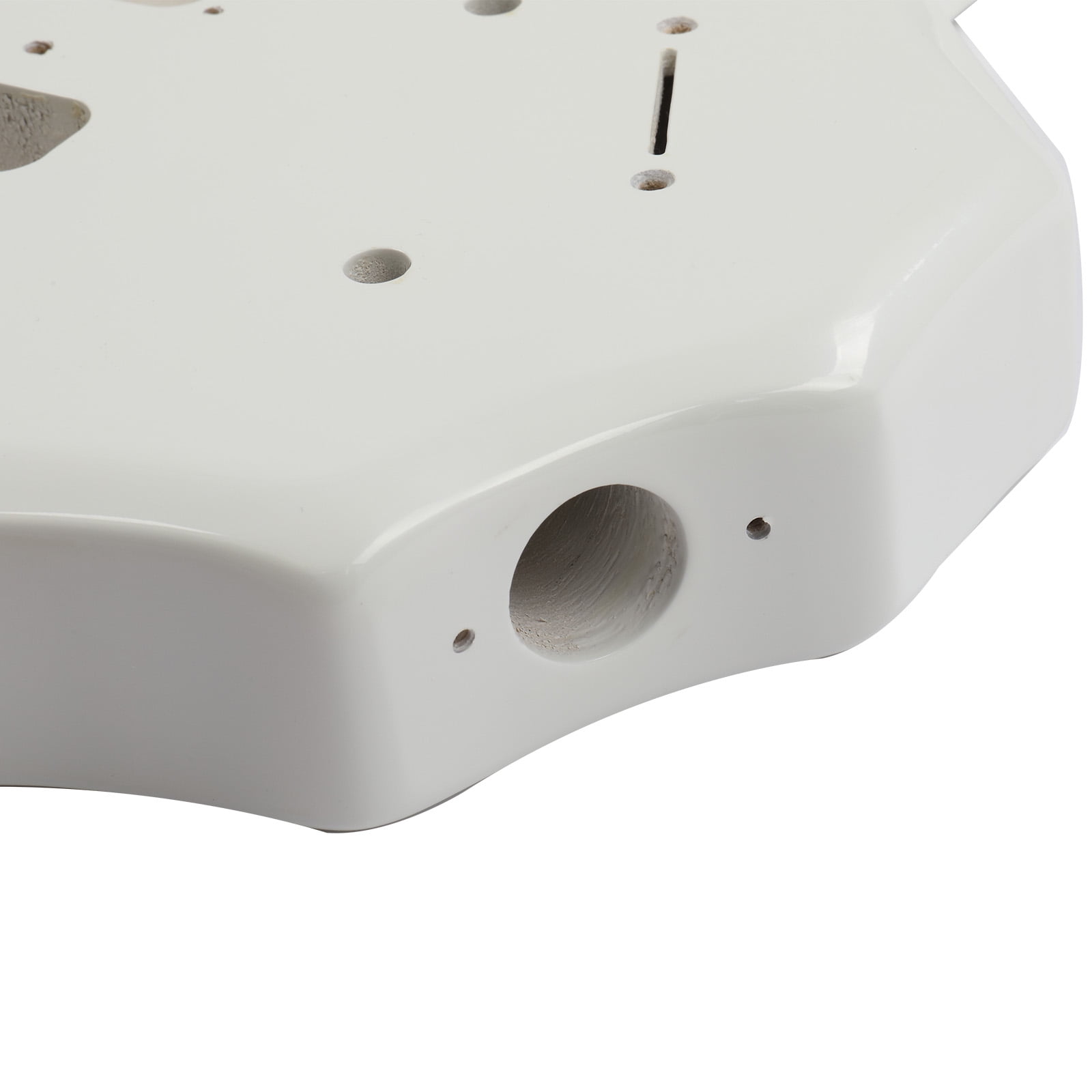 DIY 6 String Flame Shaped Style HSH Electric Guitar Kits with Mahogany Body, Maple Neck and Accessories White