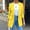 Yellow, variant on Whblf Womens Blazer Jacket Long Sleeve Coat Solid Turn Down Collar Outerwear