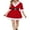 Red, variant on Fortune Women Christmas Hooded Dress Mrs Santa Claus Costume V Neck Red Velvet Dress with Belt