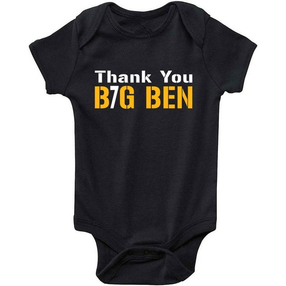 BLACK Steelers Thank You Big Ben Roethlisberger Baby 1 Piece 6 MONTH