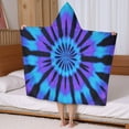 thumbnail image 5 of Blue Purple Tie Dye Pattern Hooded Bath Towel，50"x30" for Ages 3 To 12 Kids, Quick Dry Lightweight Soft Microfiber Hood Beach Towel Cover Up for Kids, 5 of 7