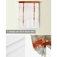 thumbnail image 5 of Burnt Orange Coastal Tie Up Curtains for Kitchen Bathroom Bedroom Windows 63 Inch Length, Spring Summer Ocean Beach Nautical Sea Wave Balloon Drape Curtains Shade Rod Pocket Curtain Panel, 52"x45", 5 of 7