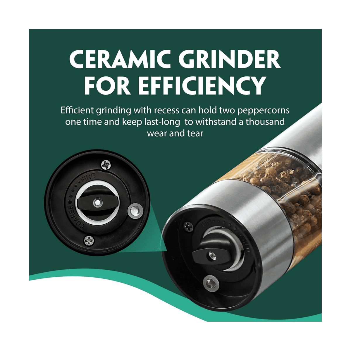 Electric Salt and Pepper Grinder , Automatic Salt and Pepper Grinder, Battery Operated Pepper with Light
