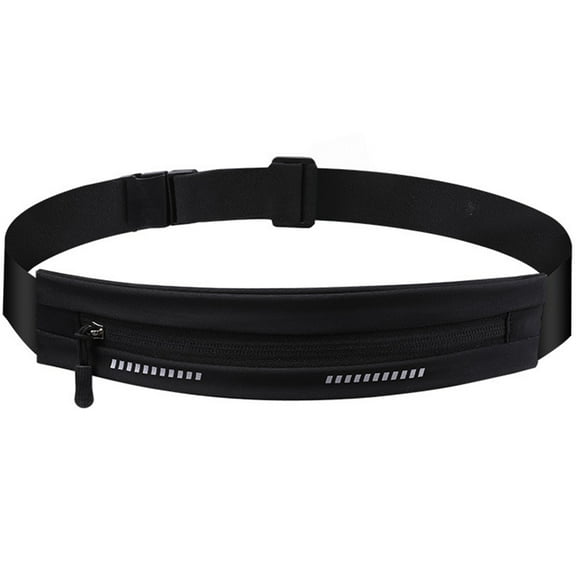 Vaupan Running Waist Bag Outdoor Sports Travel Fanny Pack Adjustable Belt Bag Simple Solid Color Casual Durable Trip Portable Zipper Waist Packs Universal for Men and Women (Black)