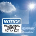 thumbnail image 6 of (2 Pack) Mechanical Closet Not An Exit OSHA Notice Sign 14 Inch X 10 Inch Vinyl Label Decal Sticker Weather Resistant, UV Protected for Workplace, Business, and Construction Site, Made, 6 of 7