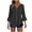 Black, variant on Womens Polka Dot Button Down Shirt Bell 3/4 Sleeve V-Neck Blouse Summer Casual Loose Fit Lightweight Tunic Tops Fashion Clothes Red XXL