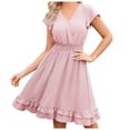 thumbnail image 5 of New Fashion Basic Soft Women Short Sleeve Floral A Line Stretch Midi Dress With Elasticity Sexy Trendy Casual Skirt, 5 of 7
