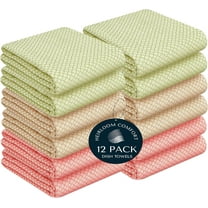 HEIRLOOM COMFORT 12 Pack Monochrome Stripe Dish Towels with Fringes, 16x26 Inch, 100% Cotton, Ultra Absorbent & Reusable, Quick Drying Kitchen Towels for Cleaning, Cooking, Drying, Easy care, Orange