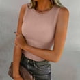 thumbnail image 2 of JJHGVB Knit Tube Top Business Casual Tops for Women Pullover Tank Casual Sleeveless Fitted Tank Tops for Women Vest Tank Top Going Out Casual Basic Women's Casual Crop Top Pink A, 2 of 5