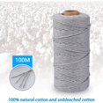 thumbnail image 4 of Cuerda de algodón de macramé gris Cuerda de algodón suave sin teñir de 4 capas de 3 mm para bricolaje, colgadores de plantas, tejer, colgadores de pared, proyectos decorativos (3 mm de grosor) esquí esquí Gafas de esquí, 4 of 5