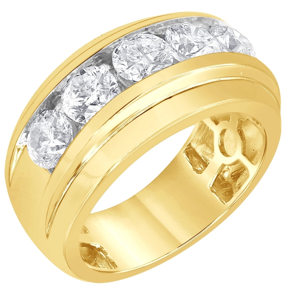 Pompeii3 4Ct Diamond Men's Six Stone Anniversary Wedding Ring in 10k