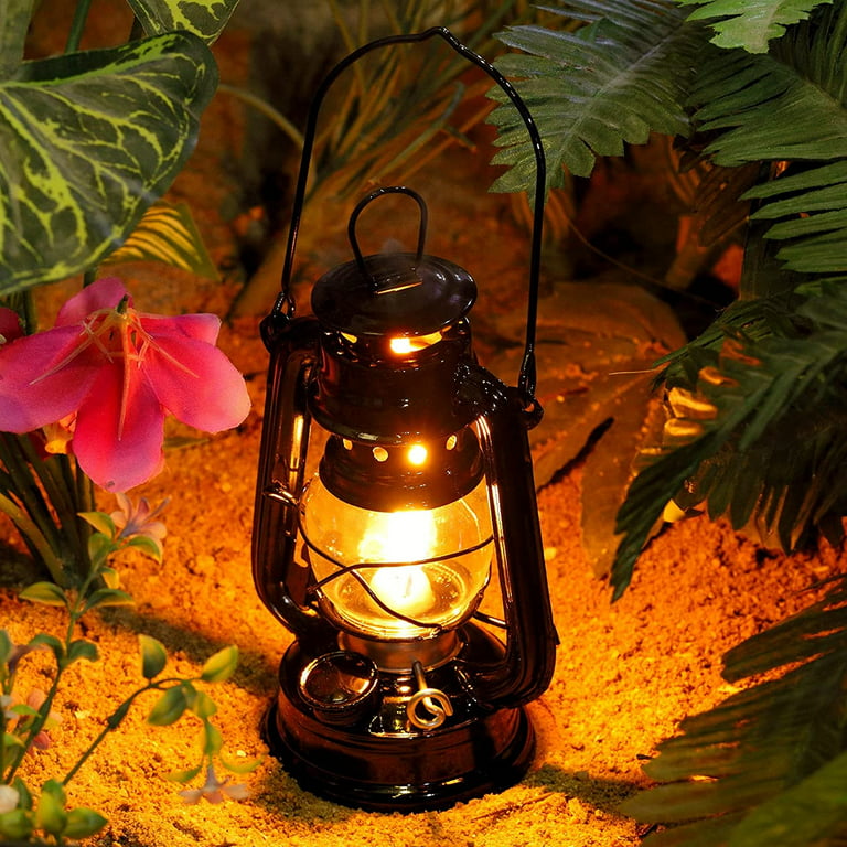LiLuBuy Vintage Metal Oil Lamp Storm Lantern 10Inch Burning Hurricane  Lantern Retro Kerosene Lamps For Camping Hiking Patio Decoration