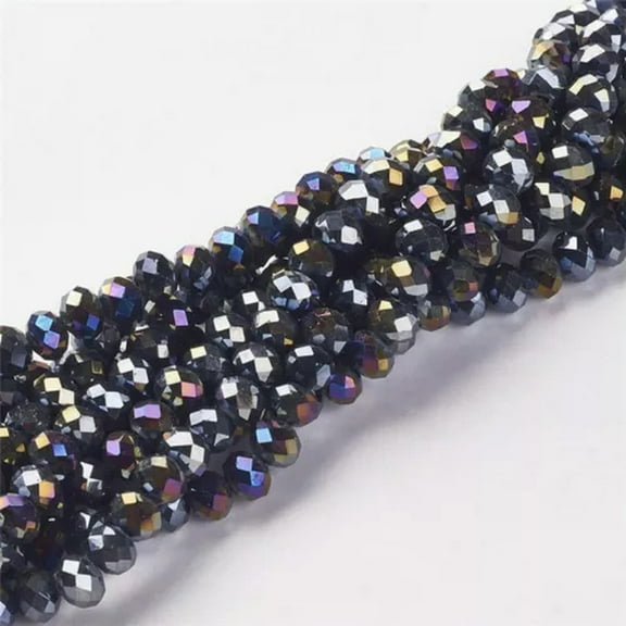 U8MO 10Strds Crystal Glass Beads Rondelle Faceted Tiny Loose Bead Beading Craft 6x4mm-Indigo AB