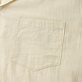 thumbnail image 6 of Caqnni Mens Casual Cotton Linen Shirt Short Sleeve Button Up Shirts Summer Beach Top(Khaki,XL), 6 of 6