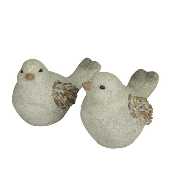 DecMode 8" Indoor Outdoor Bird Garden Sculpture (2 Pack)