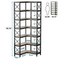 thumbnail image 2 of Kepooman Bookshelf, Bookcase Standing Shelf Unts,7-Tier Corner Bookshelf Corner Bookcase Storage Display Rack,Light Grey, 2 of 4