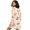 thumbnail image 2 of FORMRS Womens Long Sleeve Nightgowns Crew Neck Sleep Shirt Soft Pajamas Sizes S-3XL, Beige Autumn Leaves, 2 of 8