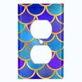 thumbnail image 2 of Metal Light Switch Plate Outlet Cover Mermaid Blue Teal MER012, 2 of 13