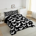 thumbnail image 3 of jejeloiu Spooky Bats Bedding Comforter Set,Halloween Theme Twin Comforter Sets,White Black Bedding Set For Girls,Lightweight Room Decor Reversible,2pcs, 3 of 8