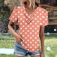 thumbnail image 2 of Zwiiyzr Women's Casual T-Shirt V-Neck Casual Short Sleeved Blouse Orange (M), 2 of 5