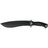 Kershaw Camp 10 (1077), Fixed Blade Camp Knife, 10-inch 65Mn Carbon Tool Steel, Basic Black Powdercoat, Full Tang Handle With Rubber Overmold, Dual Lanyard Holds, Includes Molded Sheath, 1LB. 3OZ.