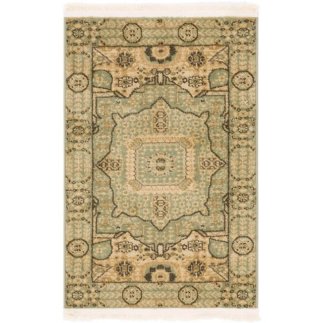Unique Loom Austin Zone Géométrique Tapis 2' 2 x 3' Rectangulaire Vert Clair/tan