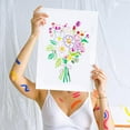 thumbnail image 7 of Bouquet of Flower Drawing Stencil with Paint Brush 11.7x8.3inch Large A Bouquet Flower Painting Template Wild Flower Pattern Stencil, 7 of 7