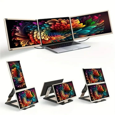 14'' Triple Monitor for Laptop Screen Extender, Dual Monitor 1080P HD ...