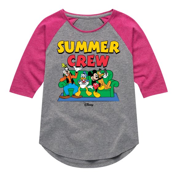 Mickey & Friends - Summer Crew - Toddler And Youth Girls Raglan Graphic T-Shirt