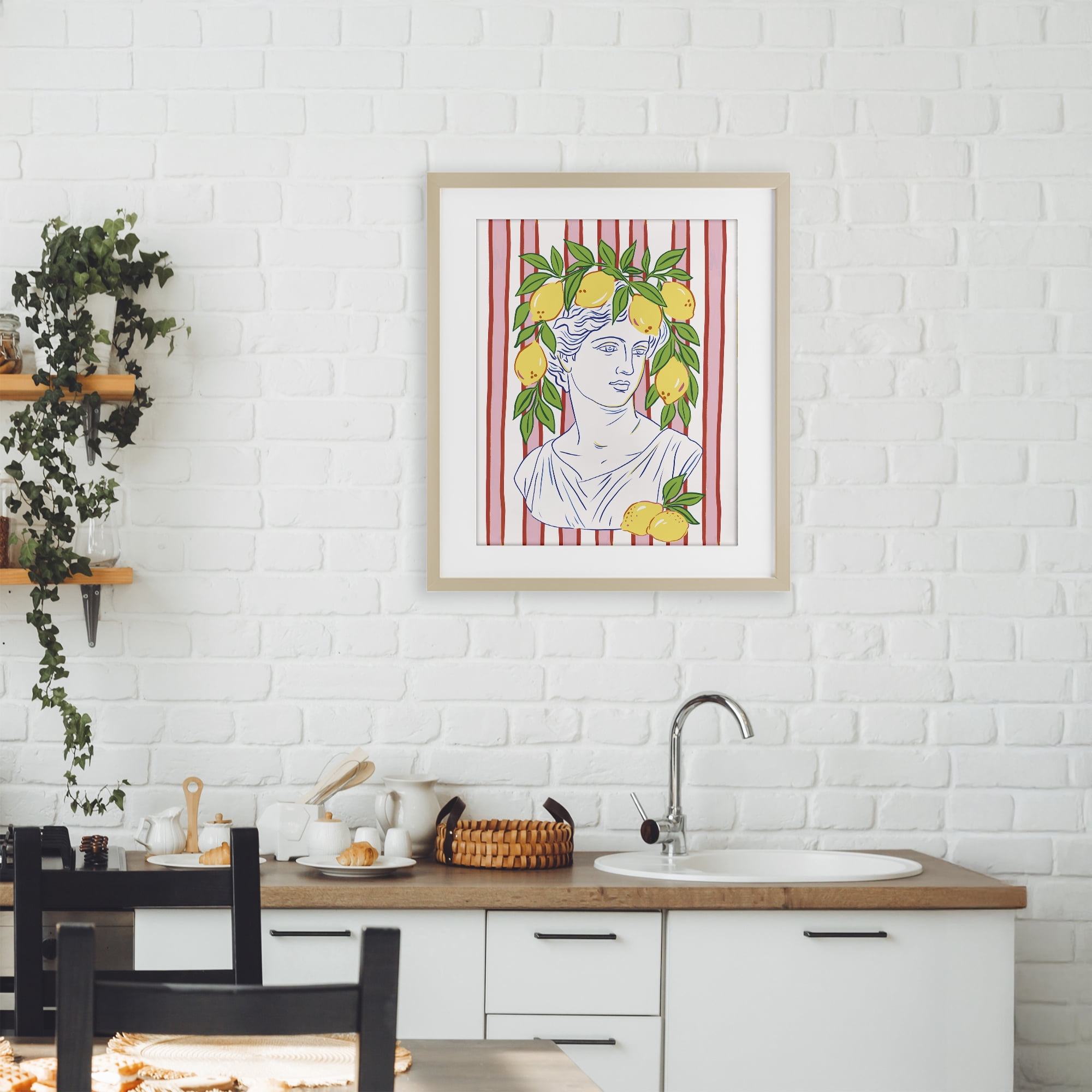 Stupell Industries La Limona Sculpture Face Birch Framed Print Under Glass, design by Radhika Modi