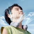 thumbnail image 3 of Cute Neck Fan 2400mAh Portable Fan Bladeless Cooling Mute Fan USB Rechargeable Wearable Neckband Fan for Outdoor, 3 of 10