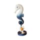 thumbnail image 3 of Escultura de caballito de mar náutico costero, figura decorativa de madera para el hogar moderno en la playa. Azul oscuro, 3 of 9