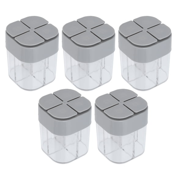 5-Piece 4-in-1 Spice Shaker Set, Multi-Compartment Seasoning Containers with Lids