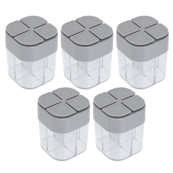 BuyWeek Pot à Épices, 5 Pcs 4 en 1 Contenant à Épices Cuisine Épice Shaker Couvercle Scellé Contenant à Arômes pour Maison Restaurant Cuisine