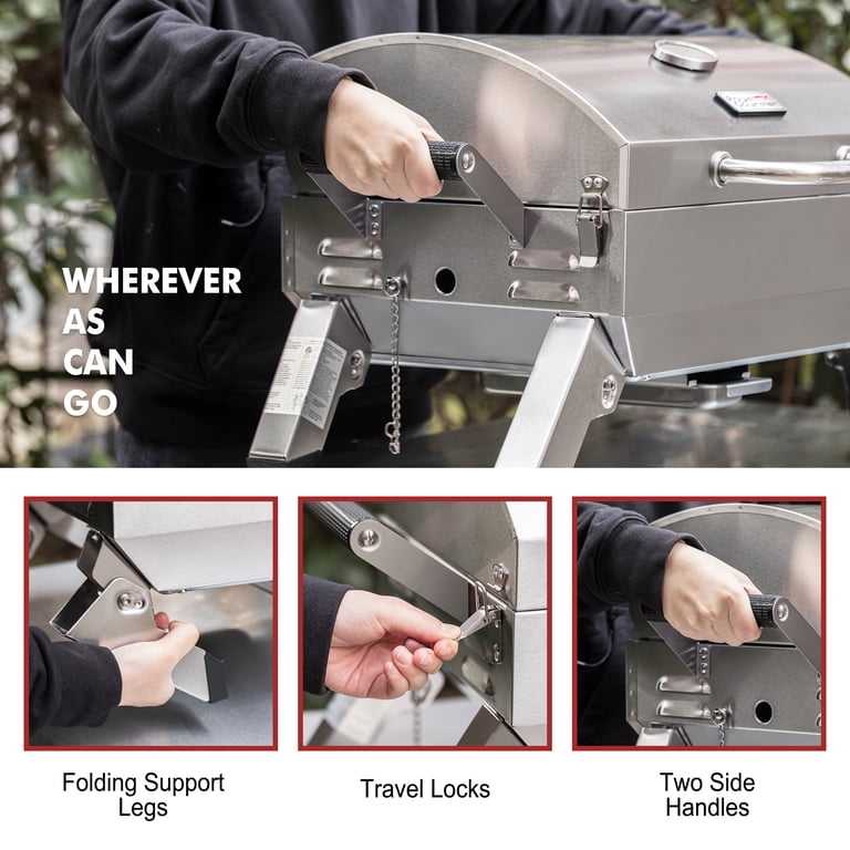 Royal Gourmet Stainless Steel Portable Grill with Folding Legs photo 7