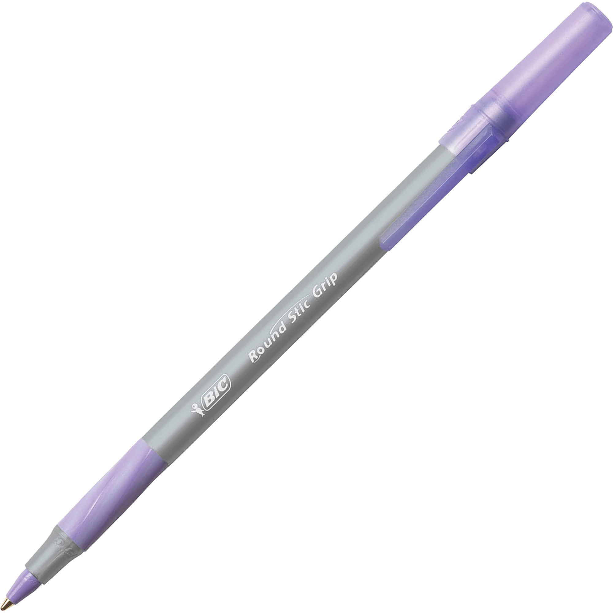 BIC Round Stic Grip Xtra Comfort Ball Pen Writing Purple Ink 12/box 16736 Sku450 for sale online 