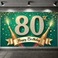 thumbnail image 3 of Studded 80th Birthday Banner Gold Champagne Happy Birthday Display Green Background Sparkling Stars 80th Party Backdrop for 80th Birthday Party Elderly Celebration Family Gathering, 3 of 9