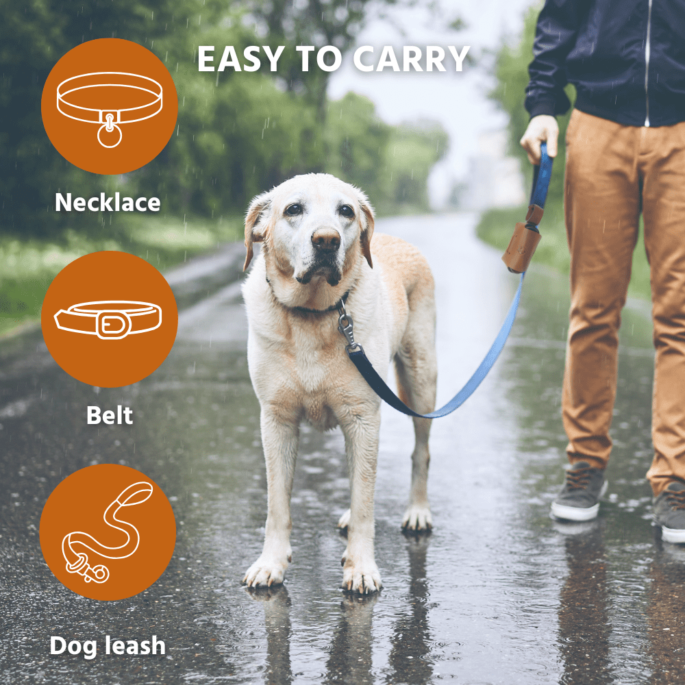 Wildfang® Dog Poop Bag Holder – Real Leather Dog Poop Bag Dispenser, Double-Compartment Poop Bag Holders for Leashes