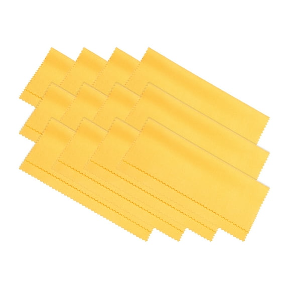 Unique Bargains Microfiber Cleaning Cloth 6' x 6' Soft Suede for Camera Lens in Individual Vinyl Pouch, Yellow 12 Pack