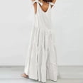 thumbnail image 6 of up to 60% off Gifts Usmixi Formal Dresses for Women Casual Plus Size Loose Flowy Ruffle Swing Tie Strap Long Dresses Round Neck Sleeveless Solid Summer Maxi Dress White XL, 6 of 6