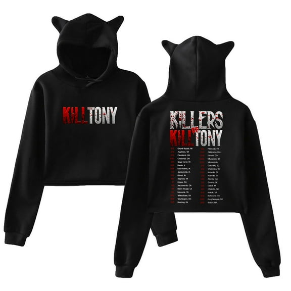 Kill Tony Tour 2025 Hoodie Cat Ears Hooded Sweatshirt Long Sleeve Crop Top Women's Clothes
