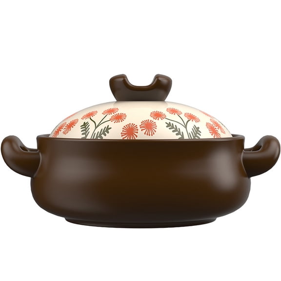 Large Capacity Ceramic Casserole Pot for Home, Multi-Purpose Ceramic Cookware for Soup Stewing, Rice Cooking & Braising, High Temp Resistant Crack-Proof Stew Pot