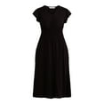 thumbnail image 4 of Time and Tru Women's and Women's Plus Smocked Waist Midi Dress, Sizes XS-4X, 4 of 4
